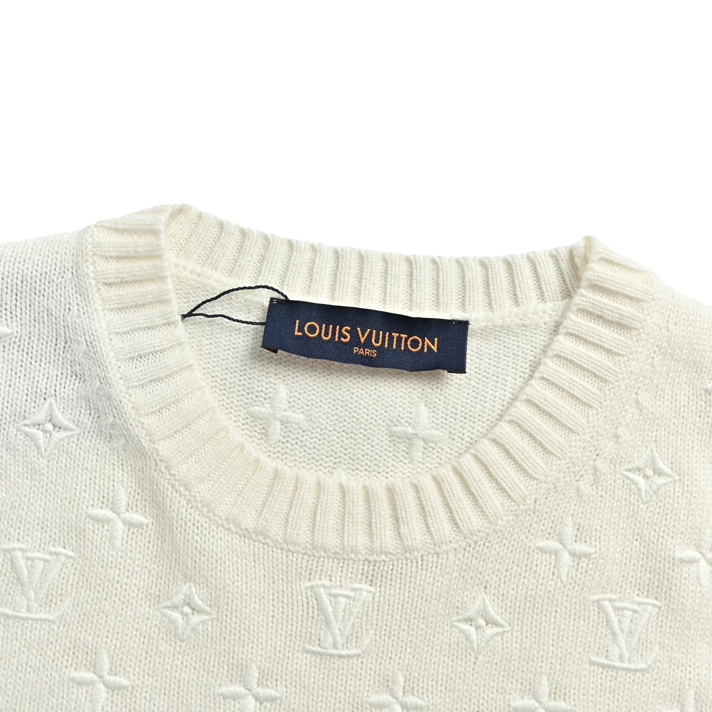 Louis Vuitton/Louis Vuitton 26ss women's presbyopic embroidered knitted short sleeves